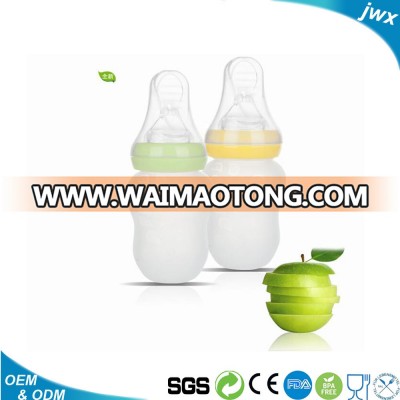 Hot Sell Creative Style Silicone Baby Rice Bottle Spoon, Baby Feeding Bottle