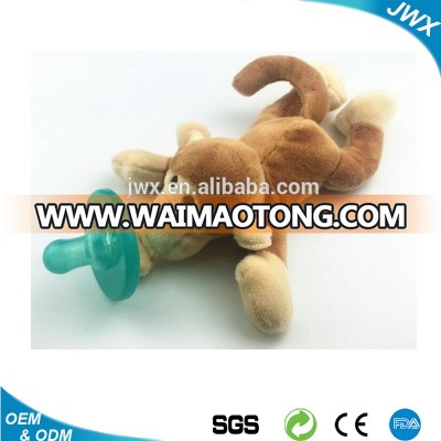 Wholesale Hot Sale Safety Tested Pacifier Animal Cute Baby Silicone Pacifier Plush Animal Toy