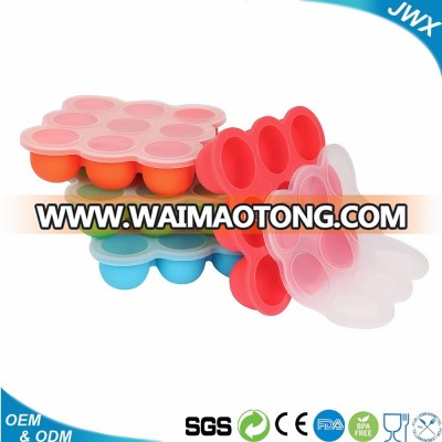 Amazon Hot Sale Custom Silicone Ice Cube Tray, Silicone Baby Food Freezer Storage Tray