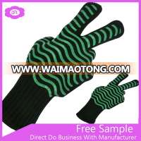 100% food grade heat resistant silicone coating aramid yarn knitted Oven Usage BBQ silicone grill gloves, custom oven glove